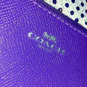 purple coach hand bag